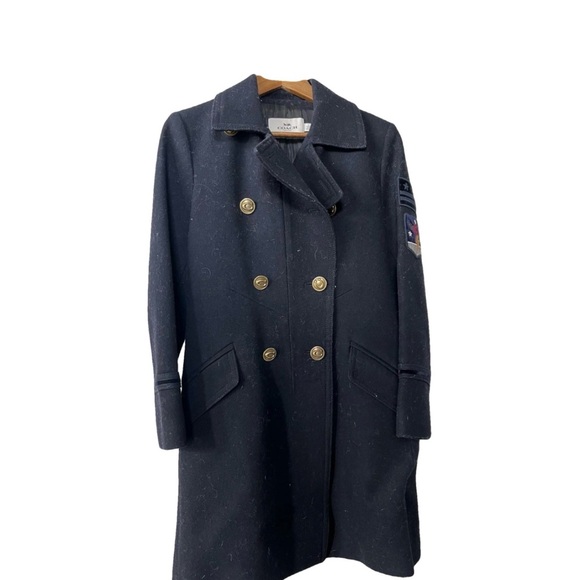 Coach Navy Peacoat with Gold Buttons - Picture 1 of 5